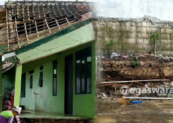 SDN Kawung Luwuk Tetap Belajar Normal Walau Dinding Temboknya Jebol