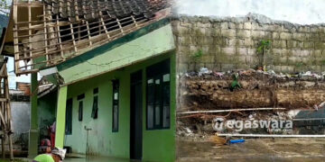 SDN Kawung Luwuk Tetap Belajar Normal Walau Dinding Temboknya Jebol