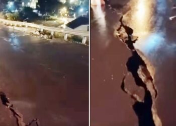 Jalan Retak Dekat Stasiun Batutulis Berpotensi Longsor