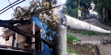 Hujan Lebat, Tiang listrik Hingga Pohon Tumbang ke Badan Jalan