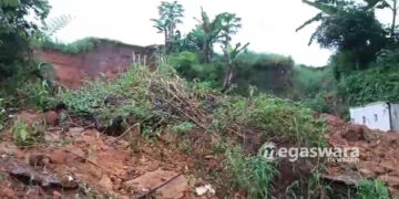Longsor Tutup Akses Jalan di Perumahan Tiara Regency, Warga dan Petugas Lakukan Evakuasi Material