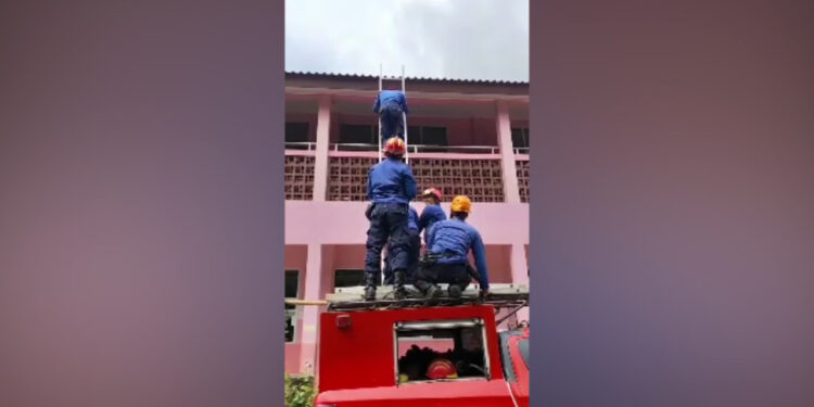 Kunci Motor Nyangkut di Atap SD Cibinong, Damkar Turun Tangan!