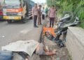 Diduga Terjatuh dan Terlindas Mobil, Seorang Pemotor Tewas di Jalan Raya Sukalarang Sukabumi