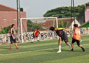 Laga Persahabatan Bappeda vs PWI Kota Sukabumi Berakhir Imbang 9-9