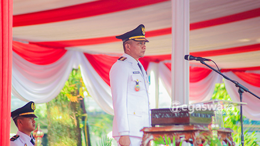 Jenal Mutaqin wakil walikota bogor Saat Upacara hut ri ke 80