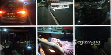 Truk trabrakan di km 43 tol jagorawi