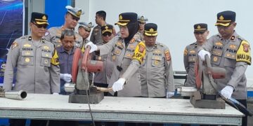 Hari Pertama Ops Zebra Lodaya 2025, Polres Sukabumi Kota Musnahkan Ribuan Knalpot Brong