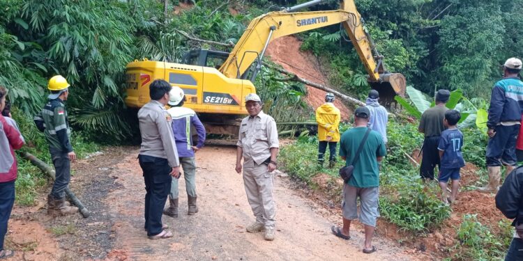 Longsor di Sertakan Pohon Tumbang Lumpuhkan Akses Jalan Tamanjaya-Cigaruh Ciemas Kabupaten Sukabumi
