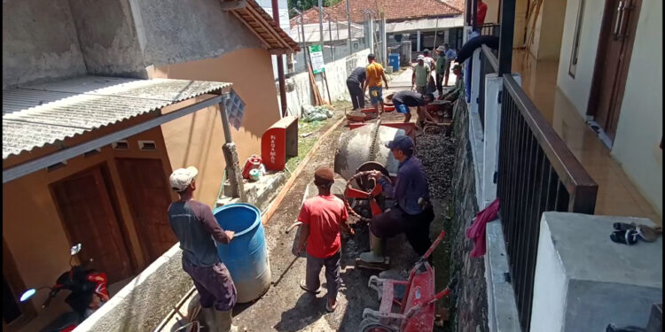 Desa Sukadamai Gunakan Dana Banprov Rp130 Juta,Untuk Beton Jalan