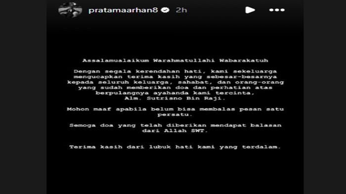 Pratama Arhan Pulang Kampung Usai Ayahnya Wafat, Sampaikan Ucapan Terima Kasih Lewat Media Sosial