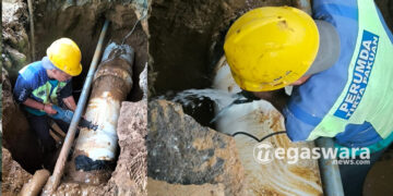 Perumda Tirta Pakuan Selesaikan Kebocoran Pipa Transmisi di Jalur Tangkil–Caringin