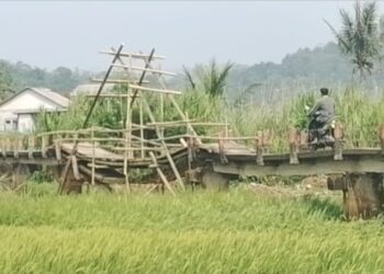 Rusak Sejak 2018, Jembatan Penghubung Dua Kecamatan Di Sukabumi Belum Ada Perbaikan