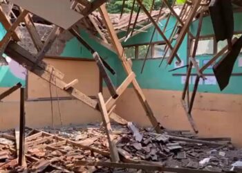 Atap Gedung Sekolah Dasar di Kabupaten Sukabumi Ambruk