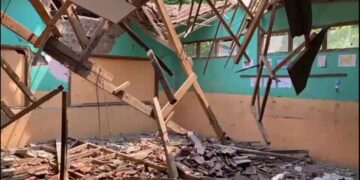 Atap Gedung Sekolah Dasar di Kabupaten Sukabumi Ambruk