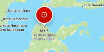 Gempa Kekuatan M6,7 Guncang Kota Palu-Sulteng, Tidak Berpotensi Tsunami
