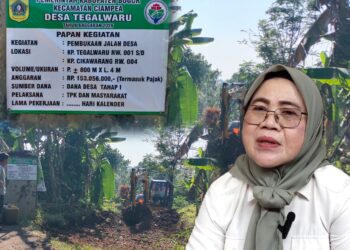 Pemerintah Desa Tegalwaru Kabupaten Bogor, Mulai Bangun Jalan Dengan Anggaran Rp.153 Juta