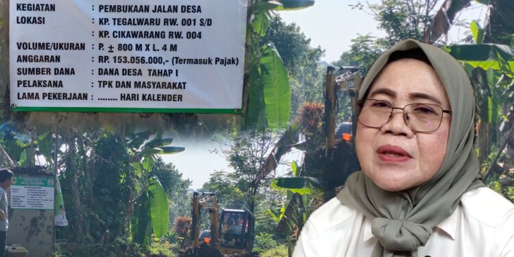 Pemerintah Desa Tegalwaru Kabupaten Bogor, Mulai Bangun Jalan Dengan Anggaran Rp.153 Juta