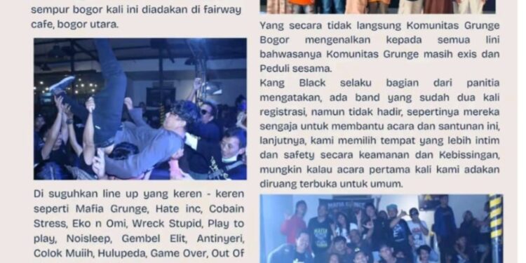 Reunian Grunge Bogor #2, Musik Bising dan Aksi Kemanusiaan Bersatu di Bogor Utara