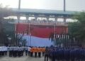 Pemkab Bogor Kibarkan Bendera Merah Putih Raksasa Di Stadion Pakansari