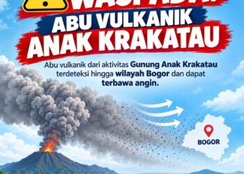 Abu Erupsi Anak Krakatau Capai Bogor, Warga Diminta Waspada dan Gunakan Masker