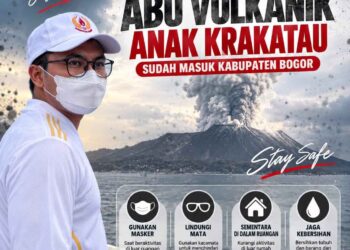 Abu Vulkanik Anak Krakatau Capai Bogor, KONI Imbau Atlet dan Pelatih Gunakan Maske