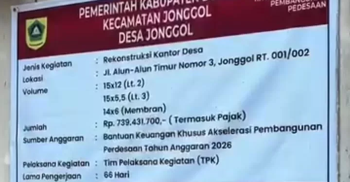 Rudy Susmanto Dukung Peningkatan Fasilitas Desa, Rekonstruksi Kantor Desa Jonggol Telan Anggaran Rp739 Juta