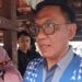 Wakil Wali Kota Yogyakarta, Wawan Harmawan, memberikan keterangan kepada awak media usai menghadiri pembukaan SMEXPO 2026 di Pasar Ngasem, Yogyakarta, Jumat (2/10/2026). (Foto : Edwin Suwandana)