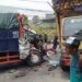 Adu Banteng Dua Truk Di Pasar Parungkuda Sukabumi, Sopir Diduga Mengantuk